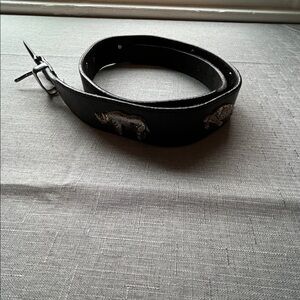 Black Belt with Silver Animal Accents